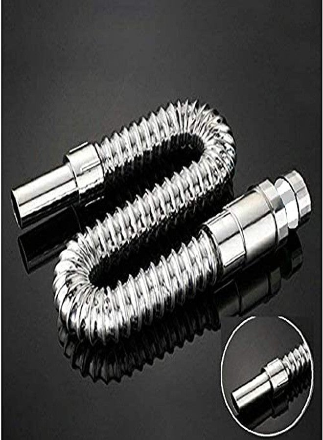 SELLZY Chrome Flexible PVC Waste Pipe for Wash Basin, Bathroom & Kitchen Sink | Heavy Duty CP Drain Hose/Outlet Tube Connector 1 1/4inch | Leak Proof, Durable, Install (1meter - Image 2